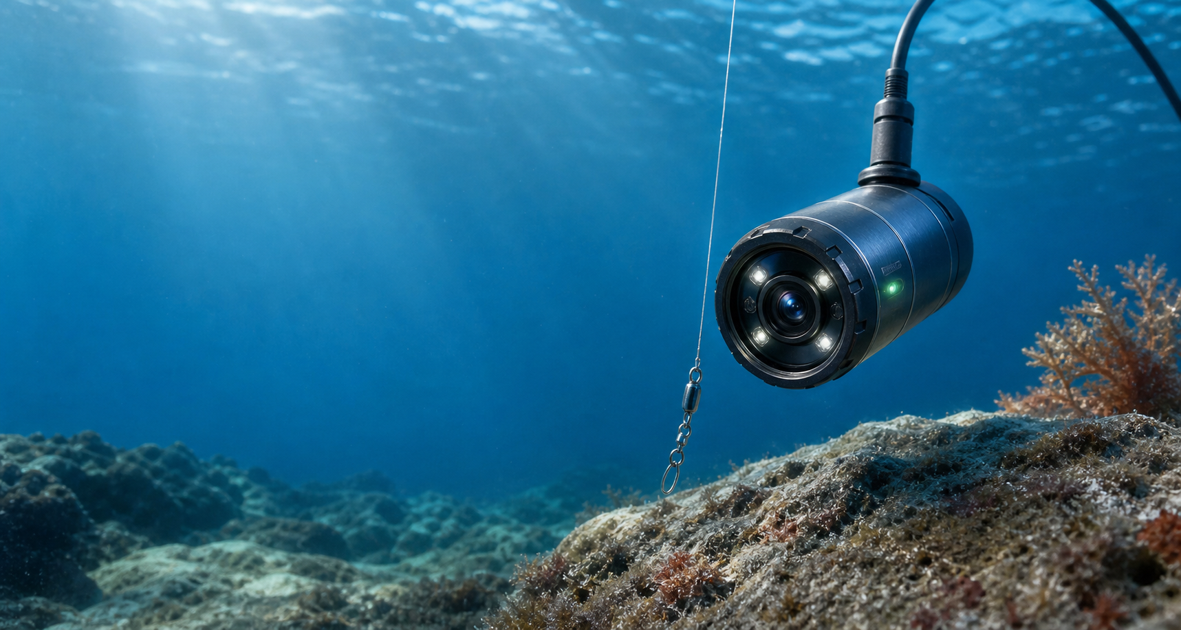 fourq underwater fishing camera probe in water